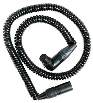 Coiled Boompole XLR jumper cable - 3 pin XLR
