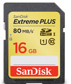 SanDisk Extreme� PLUS SDHC� UHS-I card 16GB
