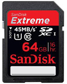SanDisk Extreme� SDXC� UHS-I card 64GB